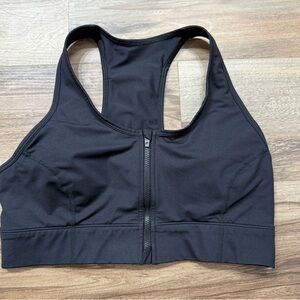 Fabletics Black Zip-Front Sports Bra